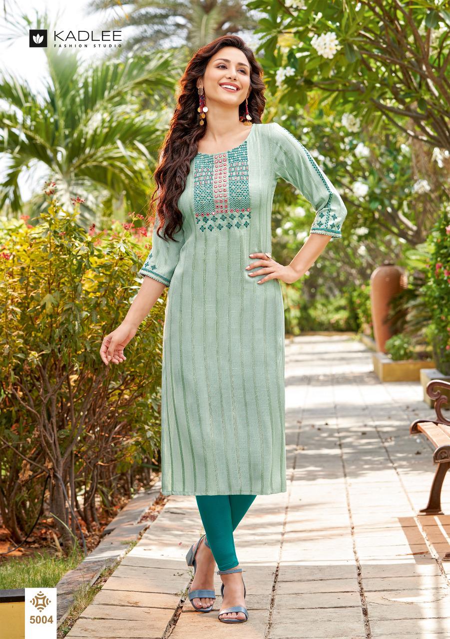 Kadlee Mahek Rayon Designer Fancy Wear Latest Kurti Collection
